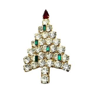 Vintage Anthony Attruia MCM Christmas Tree Brooch